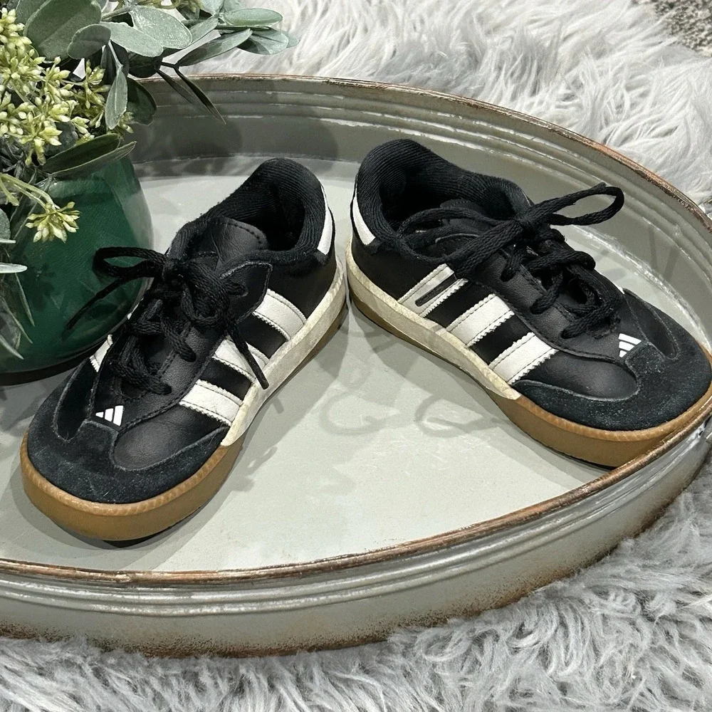 Adidas Samba 3 Stripe Baby Boys Size‎ 8K M Athletic Walking Shoes 789002 Black
